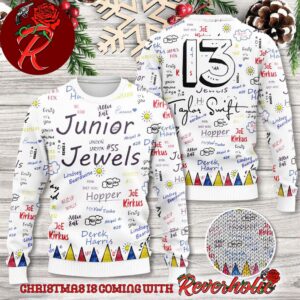 Taylor Swift 13 Junior Jewels White Knitted Ugly Christmas Sweater