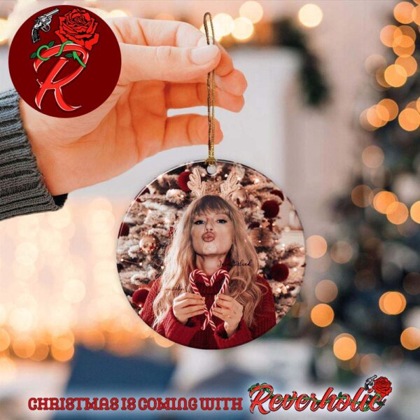 Taylor Swift Cute On Sweater Holiday Style Christmas Tree Decorations Ornament 2024