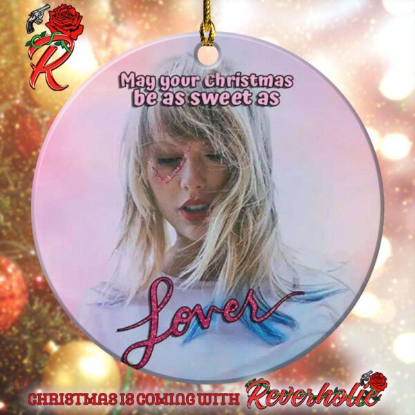 Taylor Swift Lover Album May Your Christmas Be As Sweet As Lover Christmas Ceramic Ornament