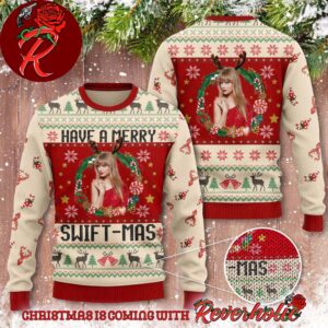 Taylor Swift Merry Christmas Have A Merry Swiftmas The Eras Tour Knitted Ugly Christmas Sweater