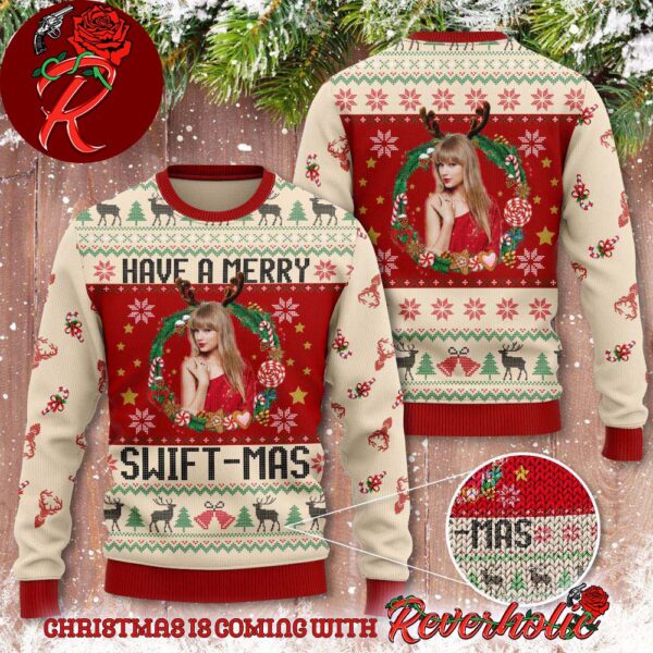 Taylor Swift Merry Christmas Have A Merry Swiftmas The Eras Tour Knitted Ugly Christmas Sweater