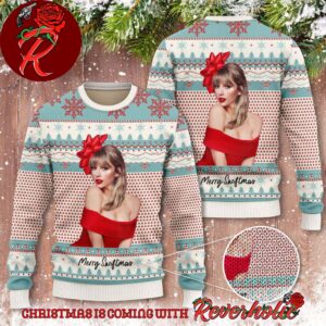 Taylor Swift Merry Swiftmas Taylor Photo Knitted Ugly Christmas Sweater