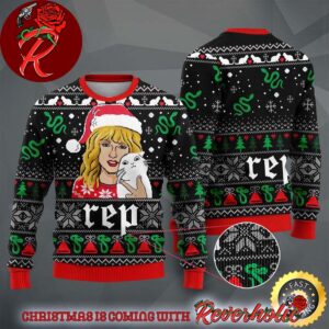 Taylor Swift Reputation Santa Taylor Hug A Cat Merry Xmas Holiday 2024 Ugly Christmas Sweater