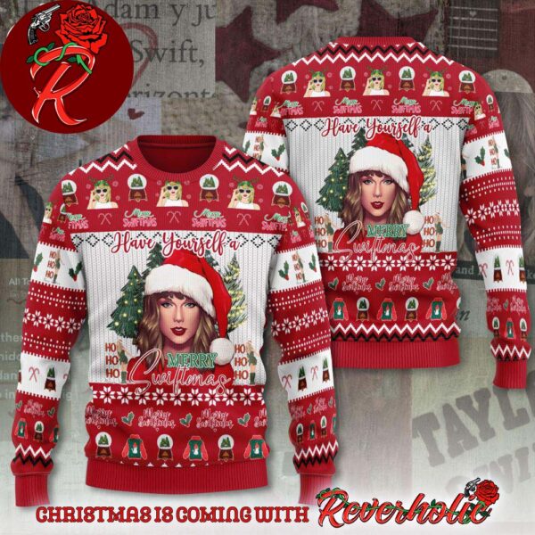 Taylor Swift Santa Have Yourself A Merry Swiftmas Ho Ho Ho Ugly Christmas Sweater