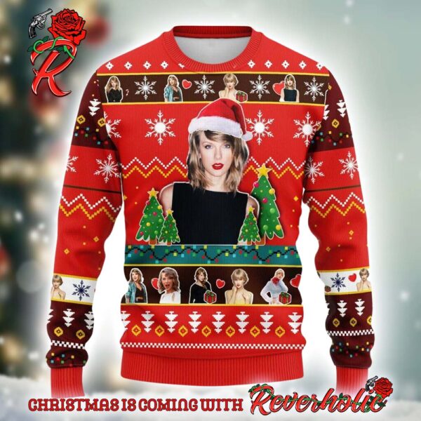 Taylor Swift Singer Santa Taylor Ugly Christmas Sweater 2024