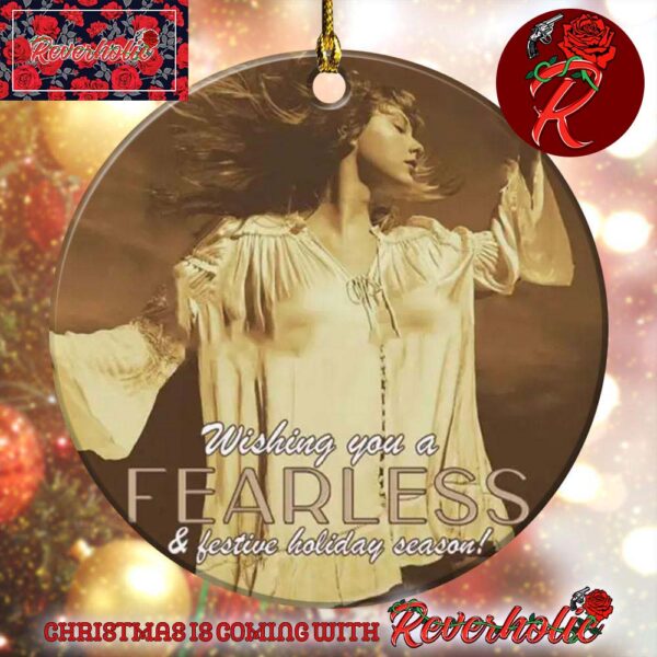 Taylor Swift Wishing You A Fearless And Festive Holiday Season Ceramic Christmas Tree Decorations Ornament