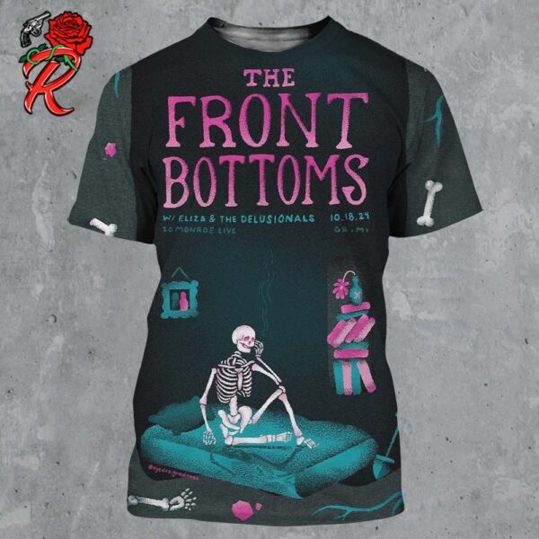 The Front Bottoms Poster For Finding Your Way Home Tour In Grand Rapids Michigan At 20 Monroe Live On October 18 2024 12 Feet Deep Skeleton And Twin Sized Mattress Artwork 3D Shirt