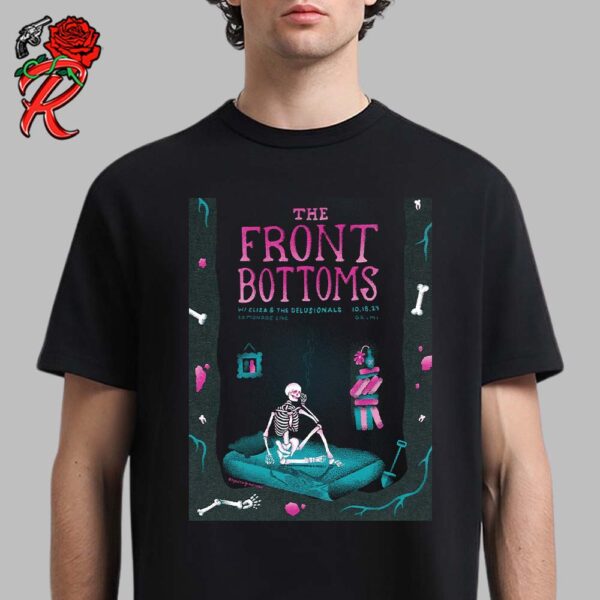 The Front Bottoms Poster For Finding Your Way Home Tour In Grand Rapids Michigan At 20 Monroe Live On October 18 2024 12 Feet Deep Skeleton And Twin Sized Mattress Artwork Unisex T-Shirt