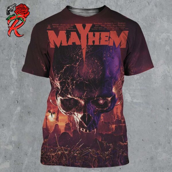 The Mayhem Fest 2024 Official Poster In San Bernardino California At Glen Helen Amphitheater On October 12th 2024 The Twilight Of The Gods All Over Print Shirt