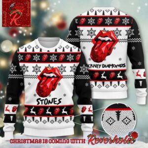 The Rolling Stones Hackney Diamonds Album Logo Holiday Christmas Ugly Sweater