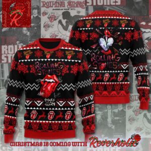 The Rolling Stones Hackney Diamonds Tour 2024 With Band Signatures Ugly Christmas Sweater