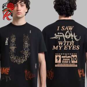 Travis Scott Utopia Circus Maximus Metlife Stadium 2024 Shows Merch In New York City On October 9 And 10 I Saw Utopia With My Eyes Two Sides Unisex T-Shirt