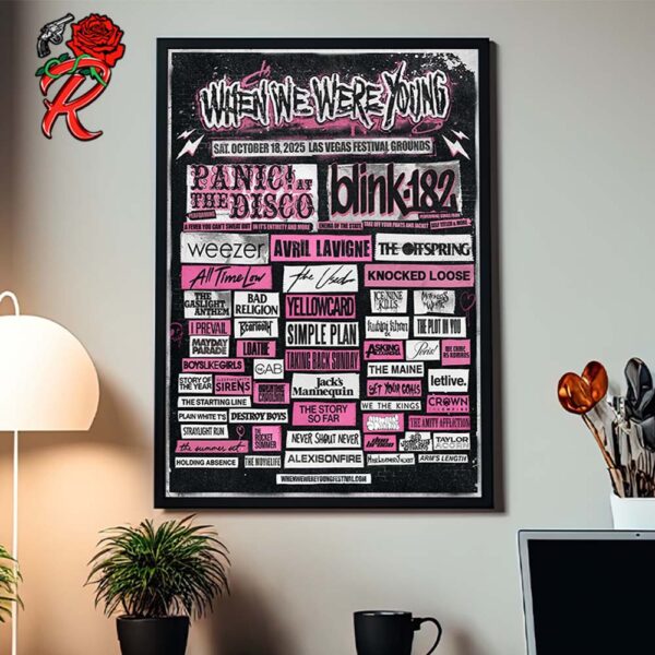 When We Were Young Festival 2025 At Las Vegas Festival Grounds On October 18 2025 Full Lineup Home Decor Poster Canvas