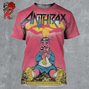 Anthrax Poster For Show In Paris France At Zenith Paris La Villete On November 29 2024 All Over Print Shirt