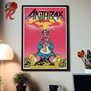 Anthrax Poster For Show In Paris France At Zenith Paris La Villete On November 29 2024 Home Decor Poster Canvas