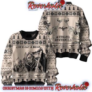 Avenged Sevenfold Life Is But A Dream Xmas Holiday Knitted Ugly Christmas Sweater