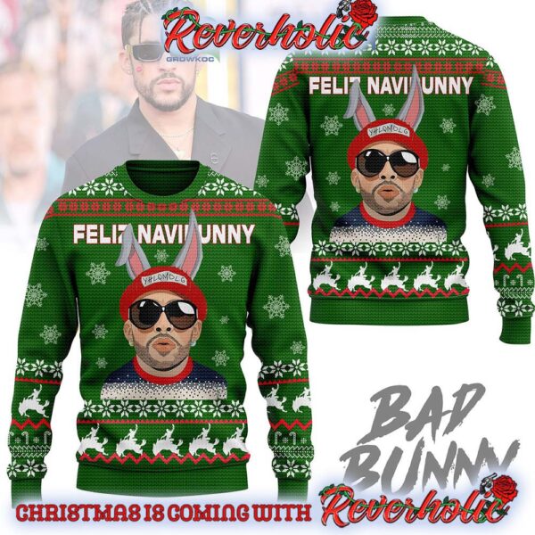 Bad Bunny Feliz Navibunny Ugly Christmas Sweater