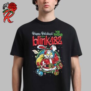 Blink 182 Happy Holidays You Bastard 2024 Christmas Santa Rabbit Unisex T-Shirt