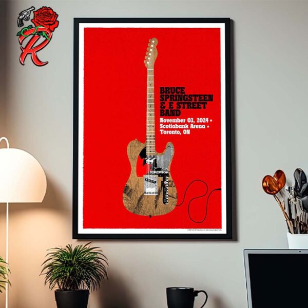 Bruce Springsteen And E Street Band Poster For Concert In Toronto Ontario Canada At Scotiabank Arena On November 3 2024 Home Decor Poster Canvas