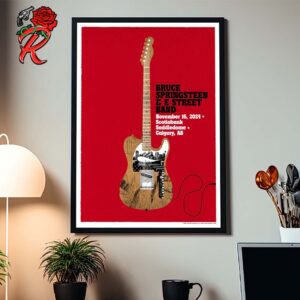 Bruce Springsteen And E Street Band Poster For Show In Calgary AB Canada At Scotiabank Saddledome On November 16 2024 Home Decor Poster Canvas