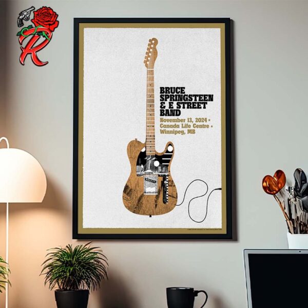 Bruce Springsteen And E Street Band Poster For Show In Winnipeg MB At Canada Life Centre On November 13 2024 Home Decor Poster Canvas