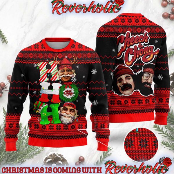 Cheech And Chong Ho Ho Ho Merry Christmas Gifts For Holiday Christmas Ugly Sweater