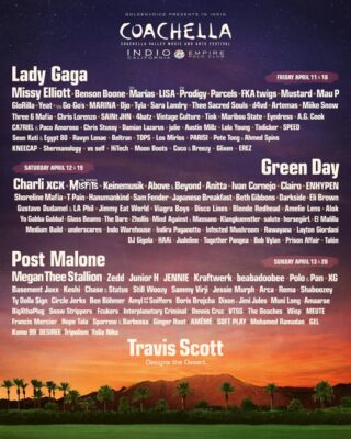 Coachella 2025 Lineup Poster Coachella Valley Music And Arts Festival Indio California April 2025