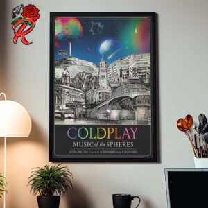 Coldplay Auckland New Zealand November 2024 Music Of The Spheres Tour Poster At Eden Park On November 13 15 And 16 2024 Home Decor Poster Canvas