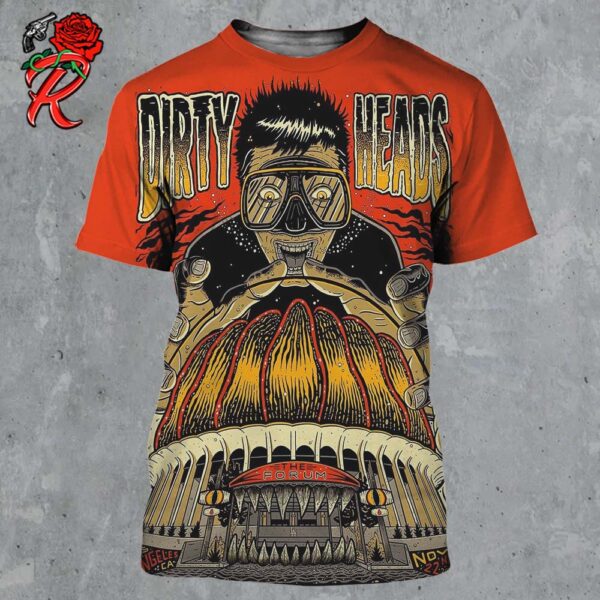 Dirty Heads Gig Poster For Show In Los Angeles California At The Forum On November 22 2024 All Over Print Shirt