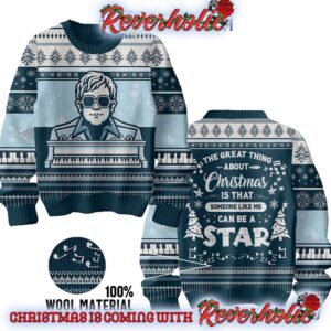 Elton John Be A Star Christmas Gifts For Holiday Christmas Ugly Sweater