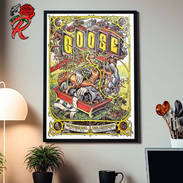 Goose Band Poster For The Run At The Anthem In Washington DC On November 12 And 13 2024 Home Decor Poster Canvas