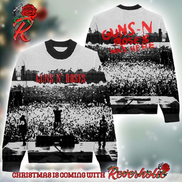 Guns N Roses Knit Concert Photo Performance Guns N Roses Was Here Ugly Christmas Sweater