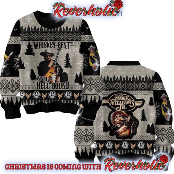 Hank Williams Jr Whiskey Bent And Hell Bound Ugly Christmas Sweater