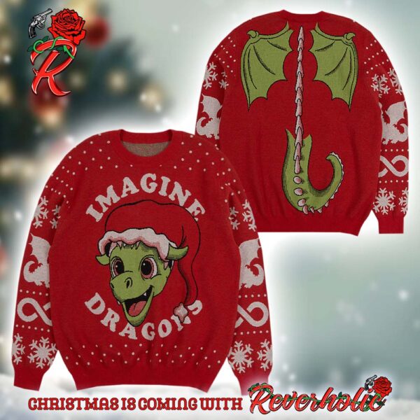 Imagine Dragon Holiday 2024 Dragon Jacquard Ugly Christmas Sweater