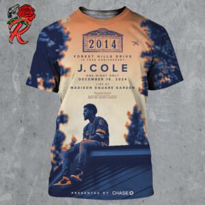 J Cole 2014 Forest Hills Drive 10 Year Anniversary Show Poster In New York At Madison Square Garden On December 16 2024 All Over Print Shirt