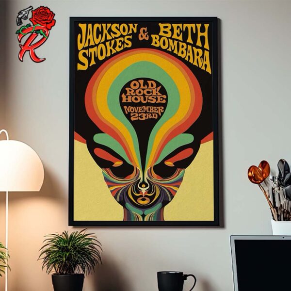 Jackson Stokes And Beth Bombara Poster For Show In St Louis Missouri At Old Rock House On November 23 2024 The Alien Artwork Home Decor Poster Canvas