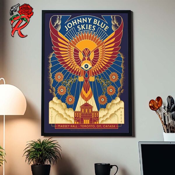 Johnny Blue Skies Sturgill Simpson Gig Poster For Show In Toronto Ontario Canada Night 2 At Massey Hall On November 21 2024 Home Decor Poster Canvas