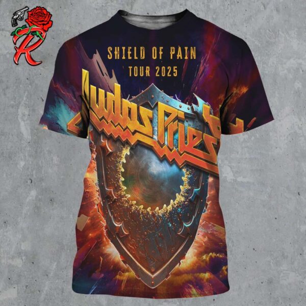 Judas Priest Shield Of Pain Tour 2025 Official Cover Art All Over Print Shirt