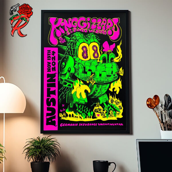 King Gizzard And The Lizard Wizard Concert Poster For Austin Texas At Germania Insurance Amphitheater On November 15 2024 Home Decor Poster Canvas