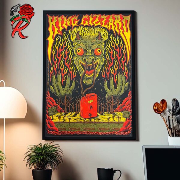 King Gizzard And The Lizard Wizard Poster By Amy Jean For Show In Paso Robles California At Vina Robles Amphitheatre On November 3 2024 Home Decor Poster Canvas