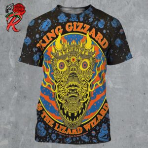 King Gizzard And The Lizard Wizard Poster For Show In Atlanta Georgia At Fox Theatre Atlanta On November 19 2024 Dragon Art All Over Print Shirt