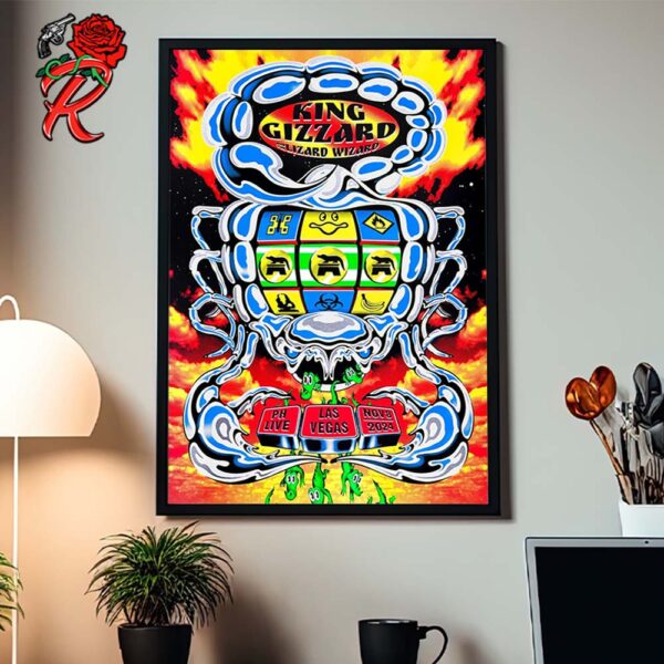 King Gizzard And The Lizard Wizard Poster For Show In Las Vegas At PH Live On November 8 2024 The Scorpion Slot Machine Artwork Home Decor Poster Canvas