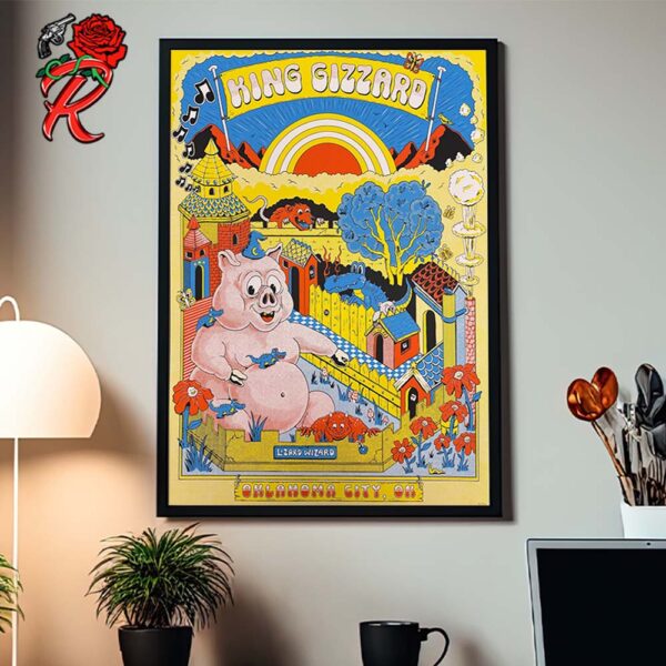 King Gizzard And The Lizard Wizard Poster For Show In Oklahoma City Oklahoma In The Criterionin On November 12 2024 Home Decor Poster Canvas