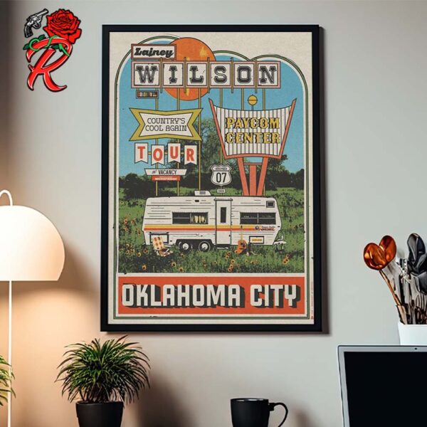 Lainey Wilson Country’s Cool Again Tour Poster For Oklahoma City Oklahoma At Paycom Center On November 7 2024 Home Decor Poster Canvas