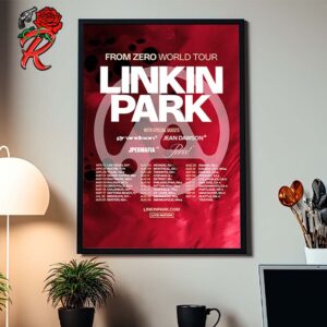 Linkin Park From Zero World Tour 2025 Tour Dates List Home Decor Poster Canvas