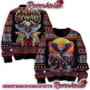 Lynyrd Skynyrd Southern Rock N Roll Eagle Knitted Ugly Christmas Sweater