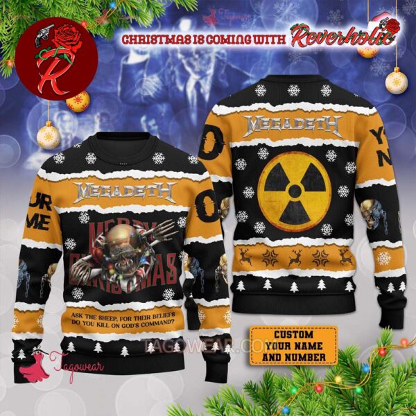 Megadeth Ask The Sheep For Their Beliefs Merry Christmas Holiday Gift Personalized Ugly Christmas Sweater