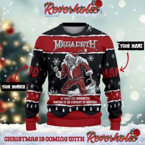 Megadeth We Dance Like Marionettes Swaying To The Symphony Of Christmas Custom Name Number Christmas Ugly Sweaters