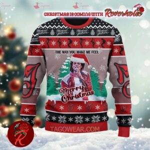 Michael Jackson The Way You Make Me Feel Merry Christmas Funny Santa Hat Ugly Christmas Sweater For Men And Woman