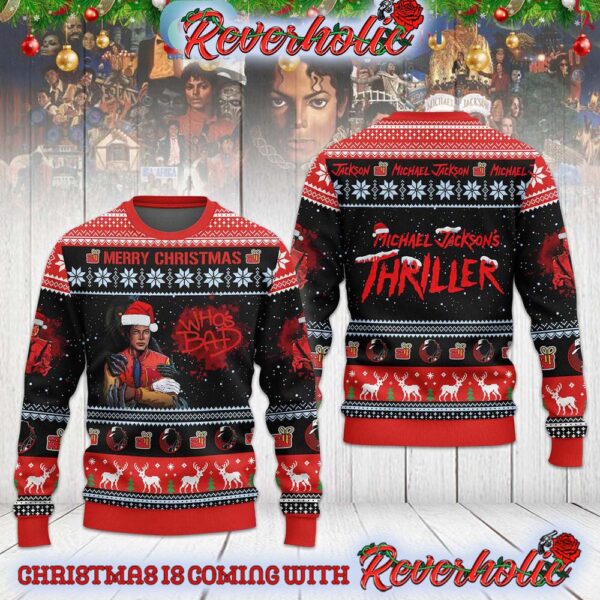 Michael Jackson Thriller Whos Bad Christmas Gifts For Holiday Christmas Ugly Sweater